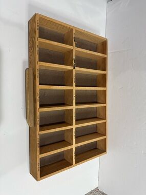 Vintage Industrial Wood Cubby Organizer - 14 Compartments